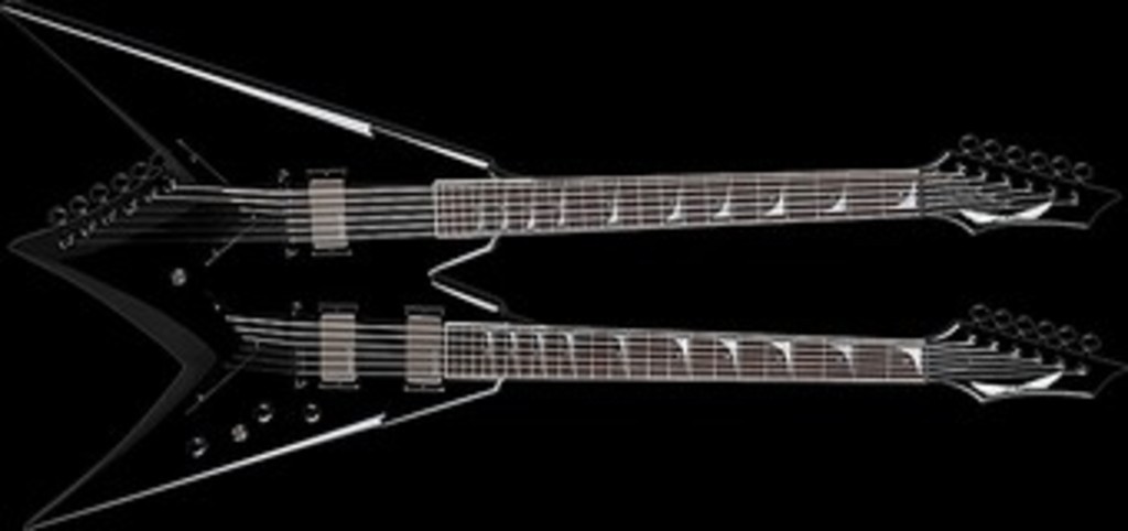 Dave Mustaine double neck...Trop fort chez Dean Guitars, ils ont même des modèles pour frères siamois !